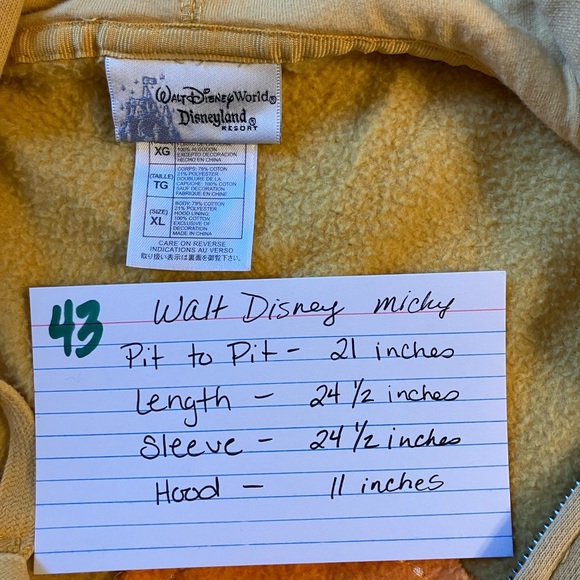 Disney Yellow Hoodie with Zip - Picture 2 of 13